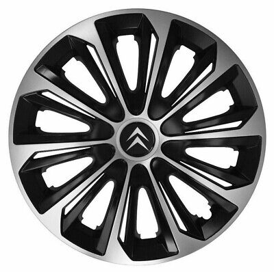 15'' Wheel trims Hub Cups CITROEN Berlingo van Xsara Picasso Nemo - silver-black