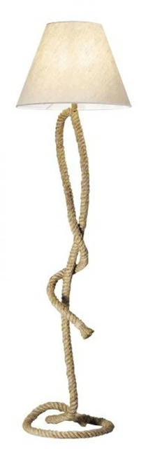 Große Maritime Stehlampe- Schiffsleuchte- H 153 cm- elektrisch. gedrehter Hanf
