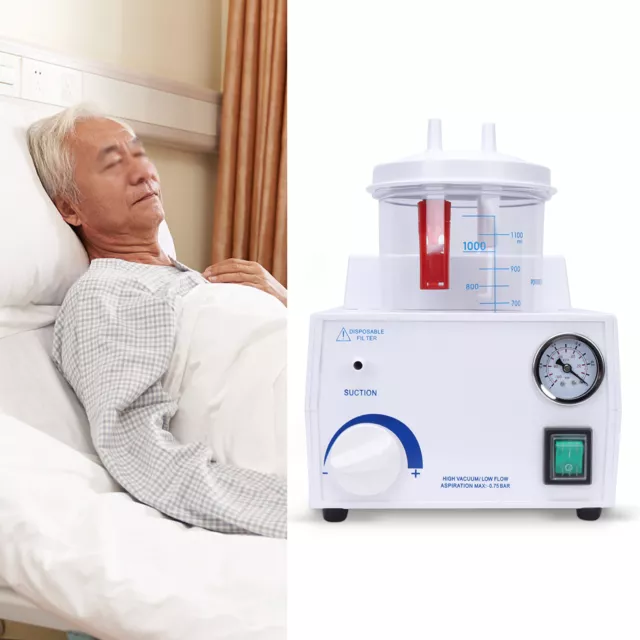 Portable Phlegm Suction Dental Medical Suction Unit Vacuum Aspirator Machine NEW