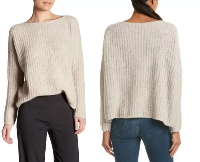 Vince Ladder Stitch Cashmere Blend Boat Neck Pullover Sweater sz M, L  $445 2