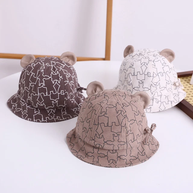 Cappello da pesca bambini decorazione orecchie protezione viso anti-UV cappello da pesca unisex