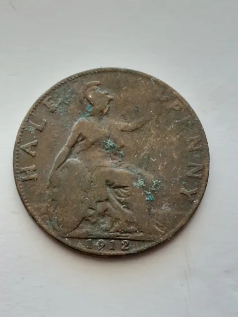 1912 GB KING GEORGE V HALF PENNY 1/2d COIN -#JC