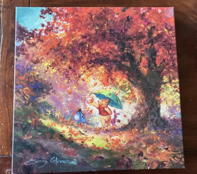 Disney Fine Art Treasures On Canvas Collection Autumn Leaves Gently Falling-Pooh