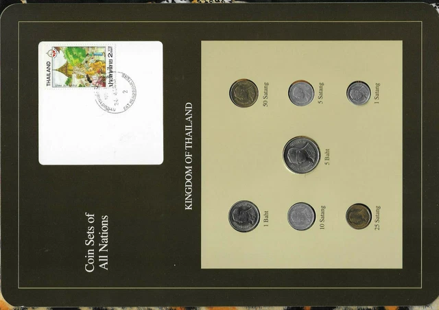 Coin Sets of All Nations Thailand 1988 UNC Scarce Reformulated Display 5.11.2530