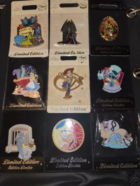 Disney Pin Binder & 189 Pins = 23 Complete Sets W/ Chaser & Completer Pins