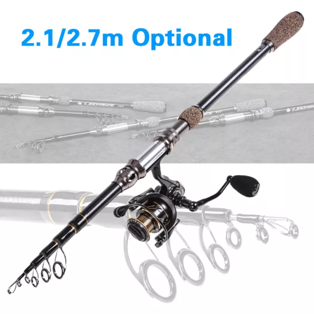 2.1/2.7m Telescopic Sea Fishing Rod Carbon Fiber Lure Spinning Pole Saltwater