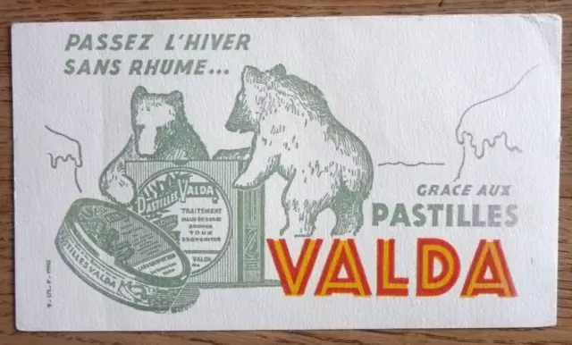 Buvard - Valda Passez L'hiver... Ours Banquise Boîte De Pastilles Illustrateur