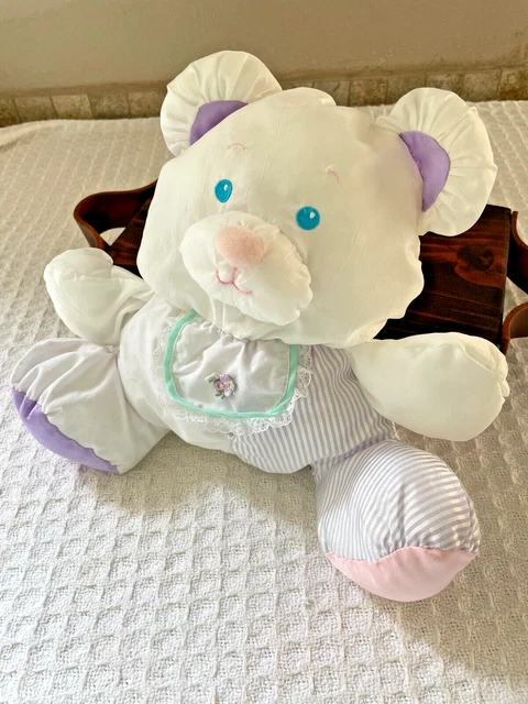 Vintage Fisher Price Puffalump Mouse Bear Purple Lavendar Ears, Foot and Stripes