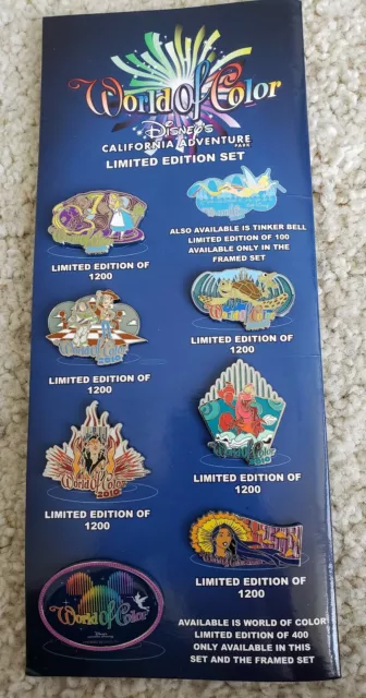 Dlr- World Of Color 2010 - Collectors Pin Set Pocahontas Scar Alice Le 300 Sets