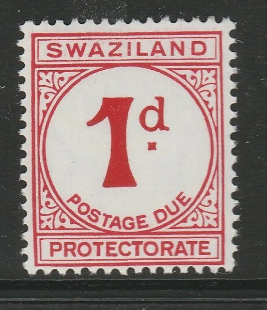 Swaziland 1951 1d Deep carmine on chalky paper SG D1a Mnh.