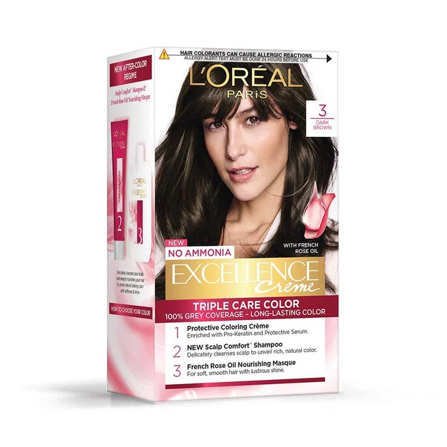 L&amp;#39;OREAL PARIS EXCELLENCE Creme Hair Color 3 Dark Brown 100g EUR 25,16 ...