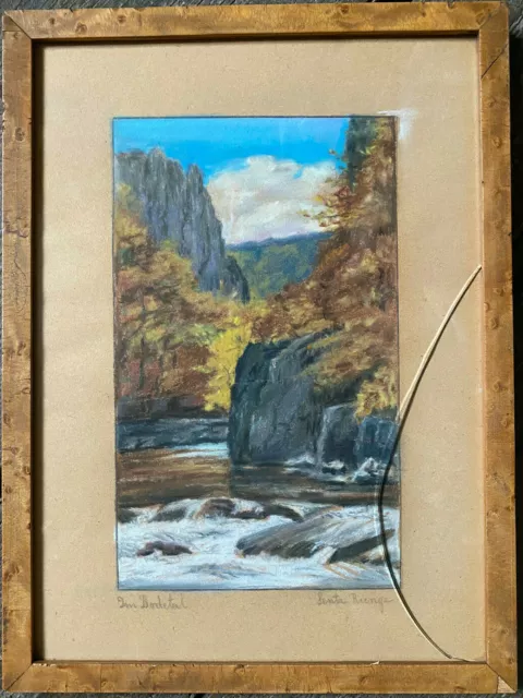 Senta Runge IN Bodetal River Autumn Trees Orange Mountain Forest Cloud Antique