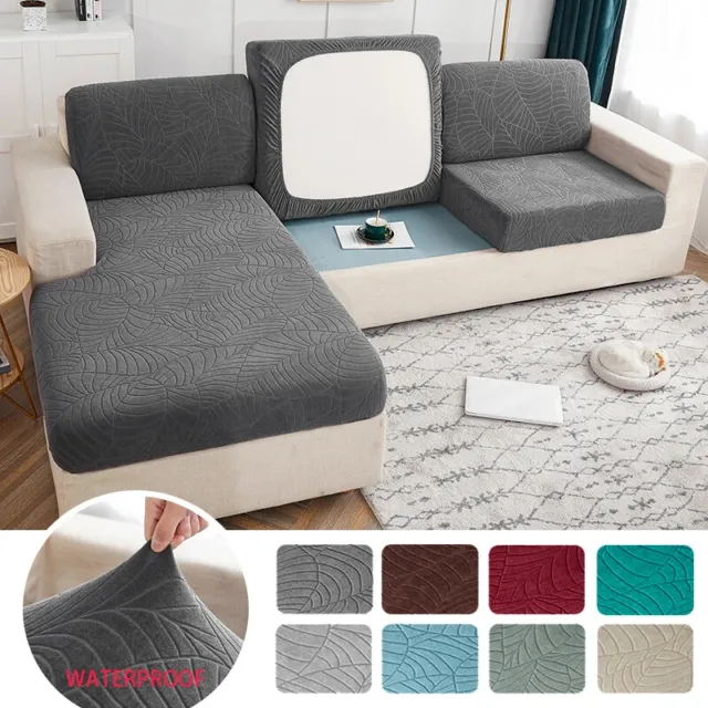 Waterproof Sofa Cushion Cover Furniture Protector Jacquard Stretch Washable