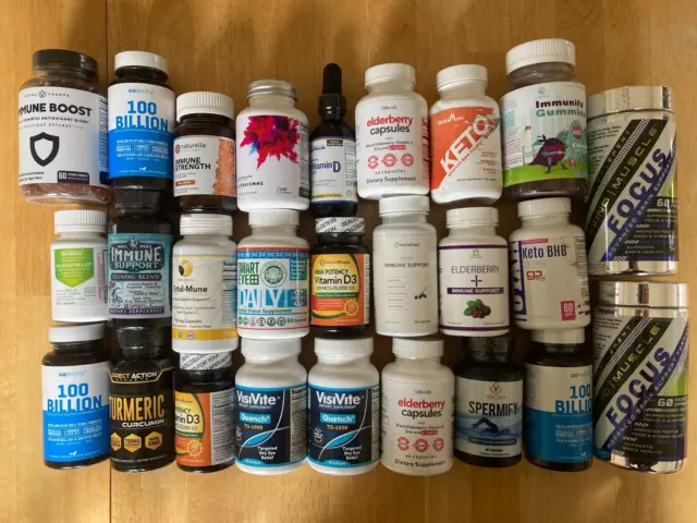 Wholesale Lot Of 25 Assorted Vitamins & Supplements NEW & Sealed Mixed