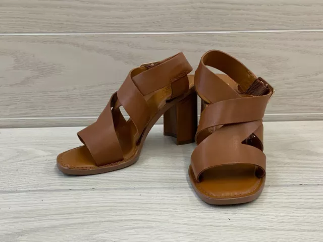 Franco Sarto Cache Block Heel Sandal, Women's Size 7.5 M, Tan Leather MSRP $120