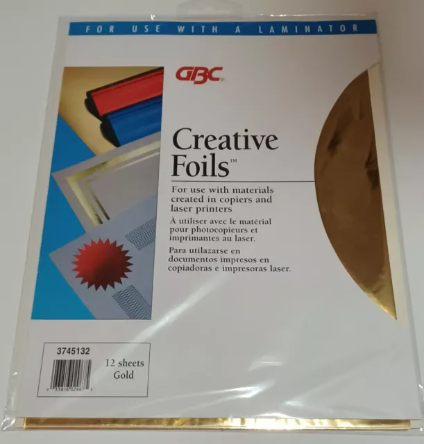 Hojas de oro de láminas creativas GBC para usar con un laminador 2 paquetes 24 hojas