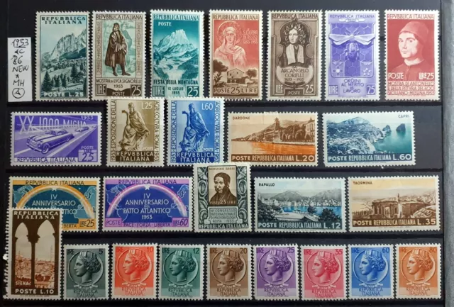 Italy Repubblica 1953 Posta Ordinaria Annata Completa Nuova - 26  Stamps New*