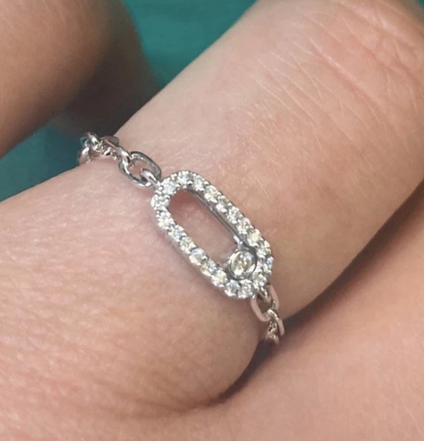 Bague Solitaire Messika Paris - Diamant 0.45 Ct, Or Blanc 18 Carats, Taille 50, Occasion
