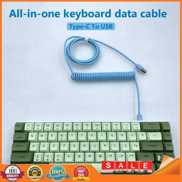 Mechanical Keyboard Data Cable Coiled Aviator Wire Type-C to USB Plug-in Cable