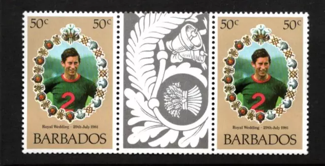 Barbados 1981 Royal Wedding Charles & Diana Stamps MNH Pairs 2