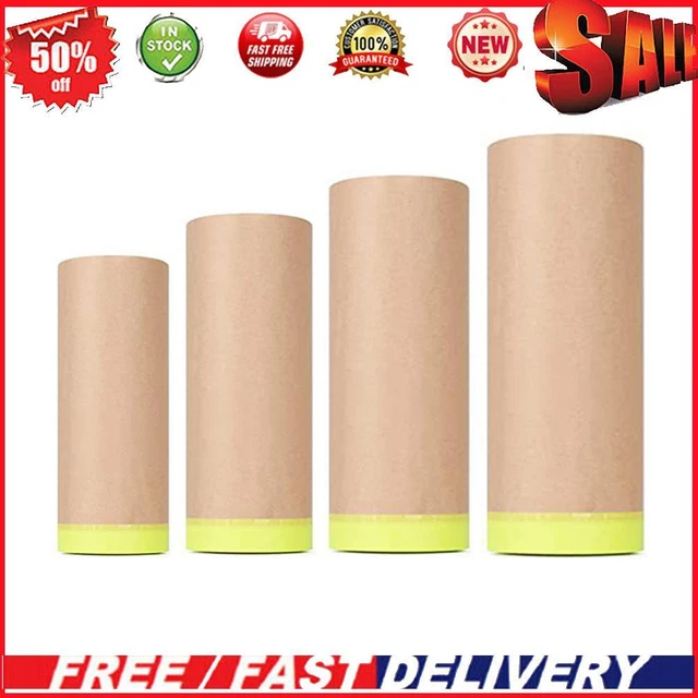 12m Spray Paint Masking Kraft Paper Film Barrier Car Renovation Protective Tapes