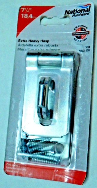 National Hardware 7-1/4" Steel Extra Heavy Safety Hasp Zinc Plated N103-176 V33
