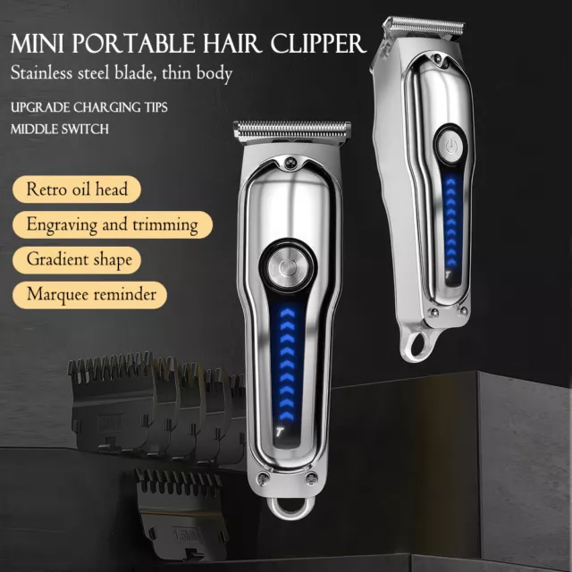 Men Mini  Portable Electric Hair Trimmer Clippers Beard Shaver Cutting Cordless 3