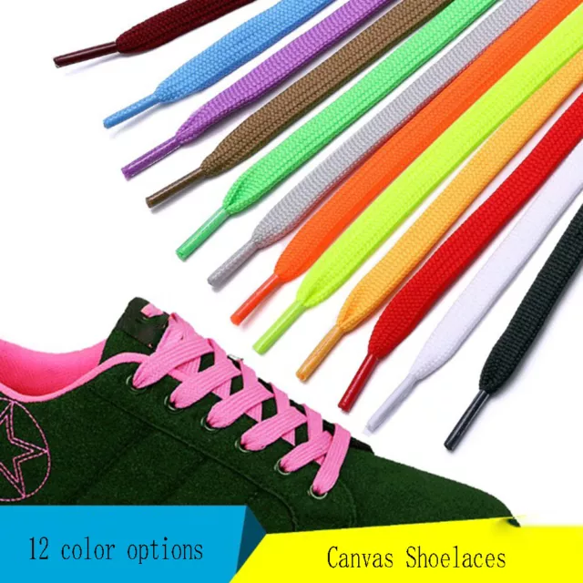 1 pair of laces for popular sports shoes flat 100 cm canvas laces ▼