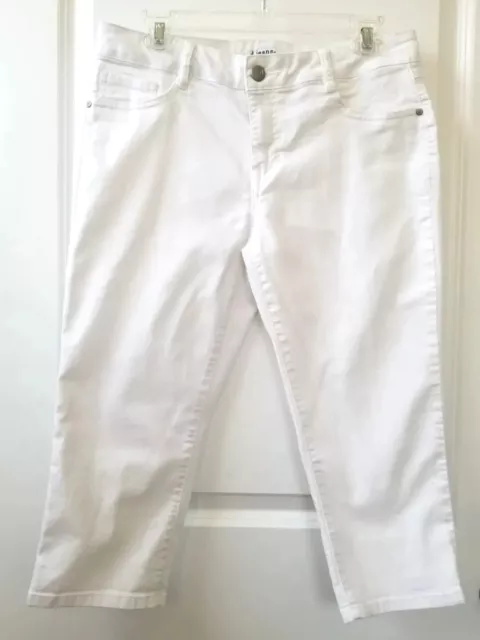D. Jeans Womens White Skinny Stretch Cropped Jeans Size 12