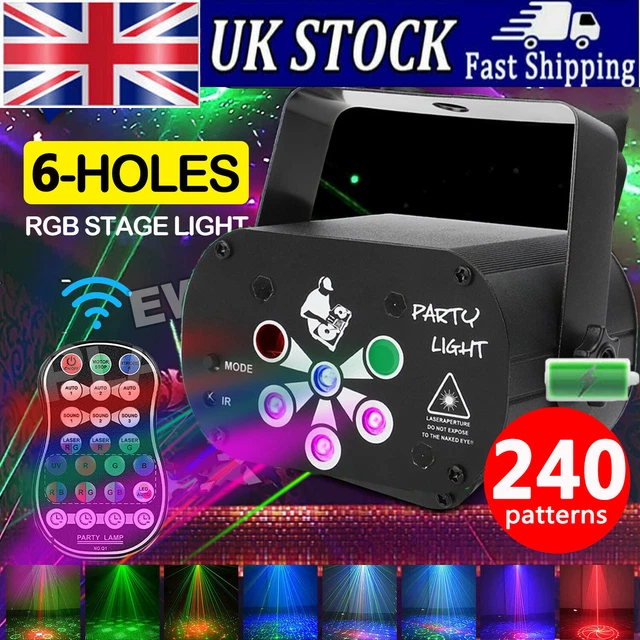 240 PATTERNS LED RGB Laser Projector Stage Light DJ Disco Party KTV ...