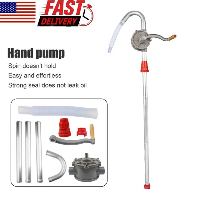 55 GALLON PRIMING Drum Rotary Hand Pump New Oil Fuel Barrel Heavy Duty