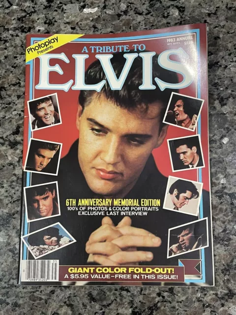 1983 Photoplay Presents Elvis Presley Magazine With Giant Fold Out Poster