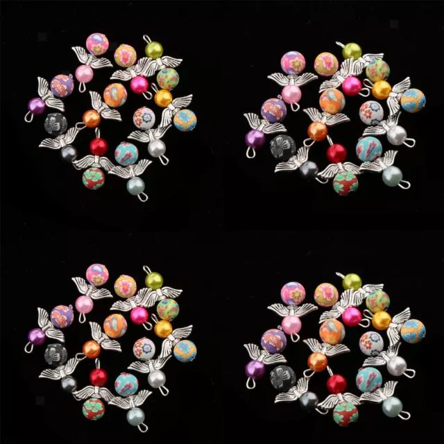 40 Stück gemischte Engelsflügel Charms Perlen Anhänger DIY Schmuckzubehör