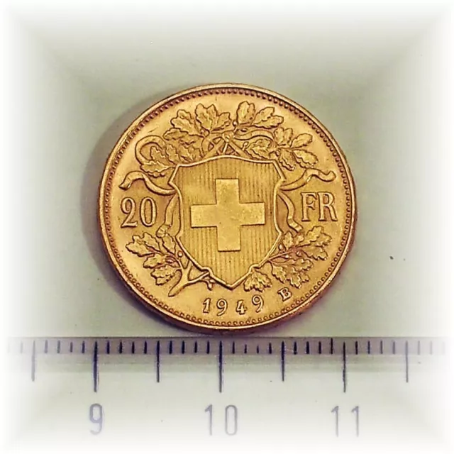 866# 20 Franken VRENELI 1948 Schweiz 6,45g 900er Gold RANDSCHADEN 1a Goldanlage!