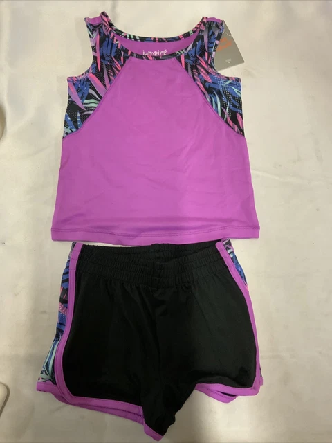 Jumping Beans Active Toddler Girl Size 18 M Purple 2 Piece Tank & Shorts Set
