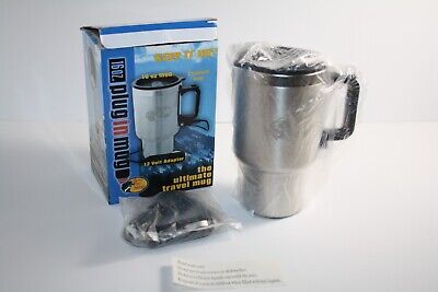 Bass Pro Shops 16 oz The Ultimate Travel Mug plug in Keep It Hot 12V Adapter NEW