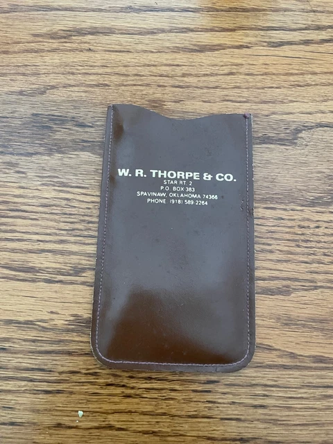 Vintage W. R. Thorpe Co. Pipe Pit Gage With Leather Case Measuring Gauge