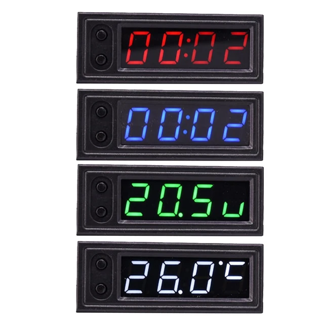 Akozon Voltmètre à affichage LED Voltmètre de voiture 2in avec