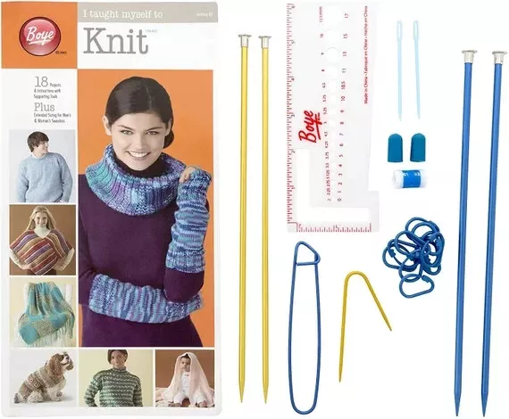 Boye - I Taught Myself To Knit - Knitting Starter Kit w/ 18 projects