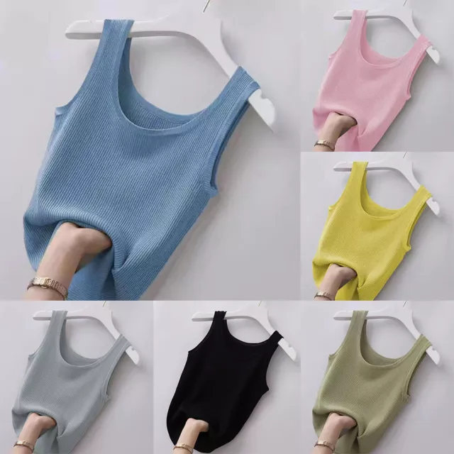 Womens Tank Tops V Neck Basic Solid Color Casual Summer Sleeveless Vest Shirt