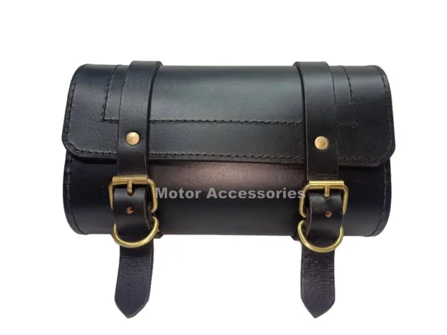 New Black Color Pure Leather Tool Bag Fit For Indian Chief Motorcycles