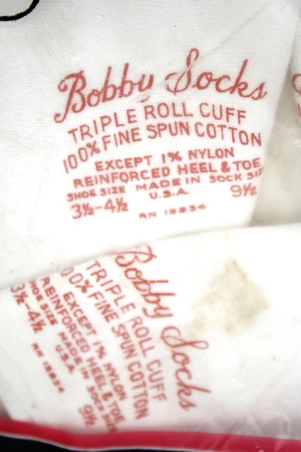 3 pr. Vintage 60s Bobby Socks Girls SZ 3.5/4.5/9 .5 NOS Childrens Cotton Nylon