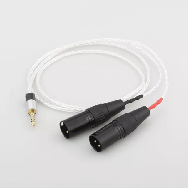 8 Cores Silver Plated 4.4mm Balanced Male To Dual 2x 3pin XLR Balanced Cable