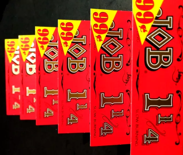 JOB  Original "Orange" 1 1/4 Slow Burning Rolling Papers 6 Packs 24pp FREE2Ship!