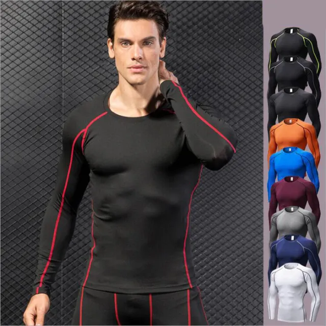Mens Sports Fitness Compression Underwear Tights  Shirts Cycling Cool Dry Tops