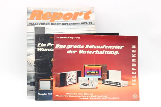 3x Telefunken Report 71 Gesamtprogramm 71/72 Brochüre Kataloge Vintage