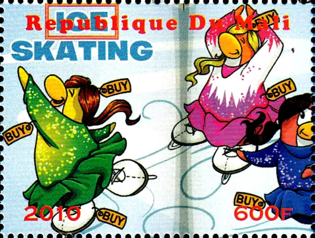 Mali postfrisch MNH Sport Olympia Spezial Zeichentrick Vogel Pinguin Eislaufen