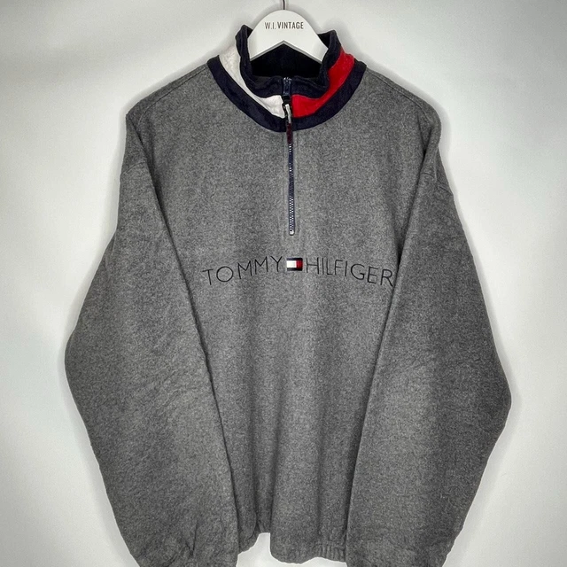 VINTAGE BIG SPELL out Tommy Hilfiger Fleece quarter zip Rare hard