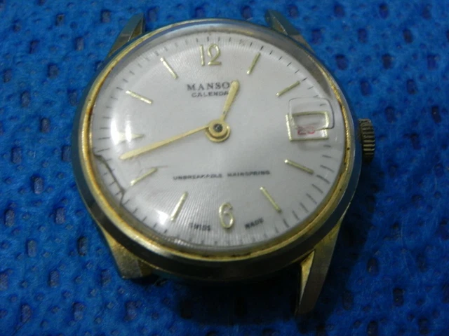 MANSON CALENDAR SWISS Made Watch Unbreakable Mainspring 