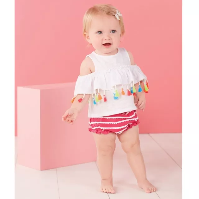 Mud Pie E8 Fun In The Sun Baby Girl Tassel Pinafore & Bloomer Set 1112394 Choose